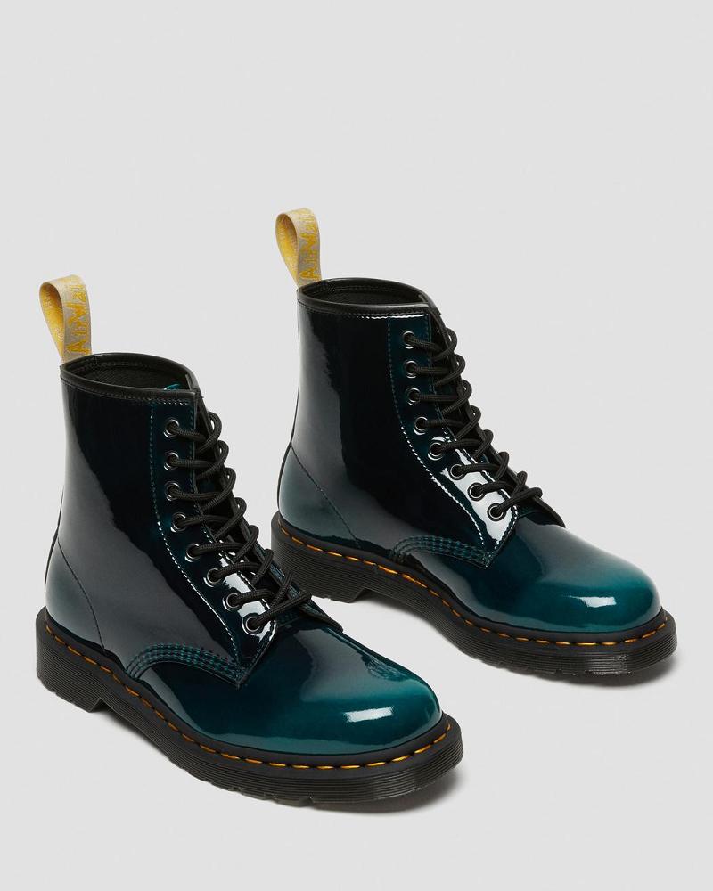 Black Women's Dr Martens Vegan 1460 Gloss Lace Up Boots | CA 222NWY